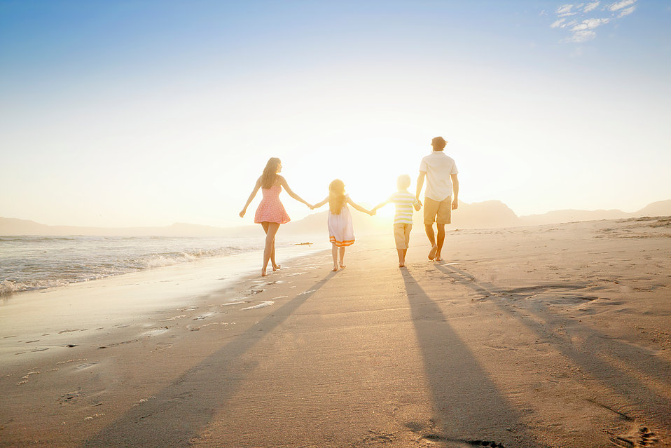 resource family on beach