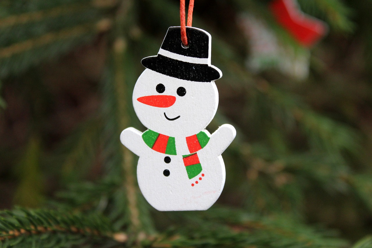 Smiling snowman ornament